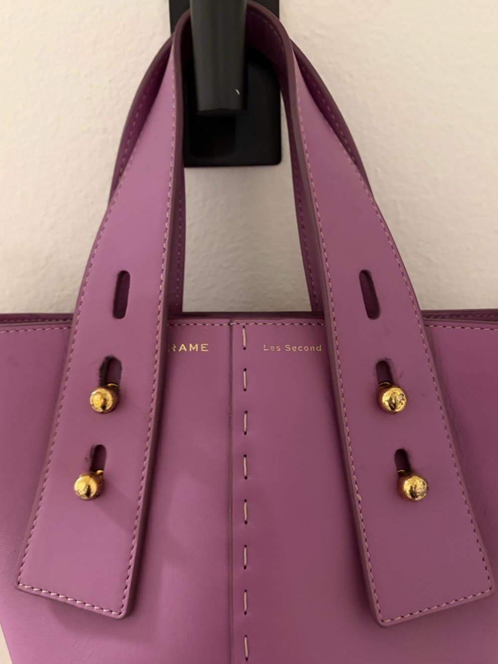 Frame Denim mini Les Second Lavender Leather Crossbody Bag